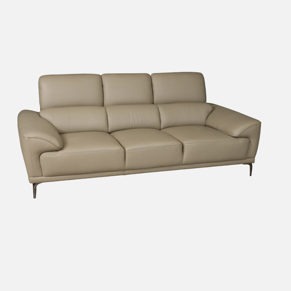 MAARK LEATHER THREE SEATER SOFA 7079 MOCHA COLOUR HT