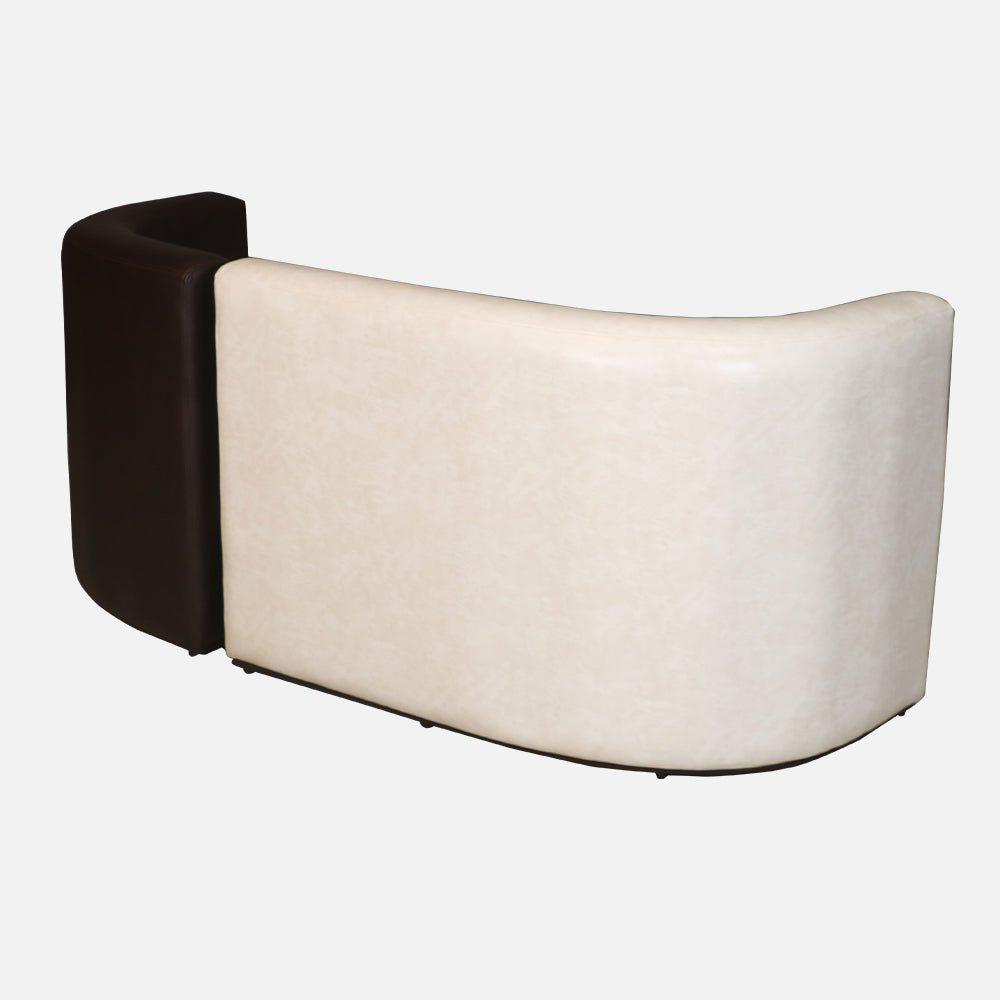 MAARK LEATHERETTE THREE SEATER SOFA C TYPE HALF WHITE COLOUR