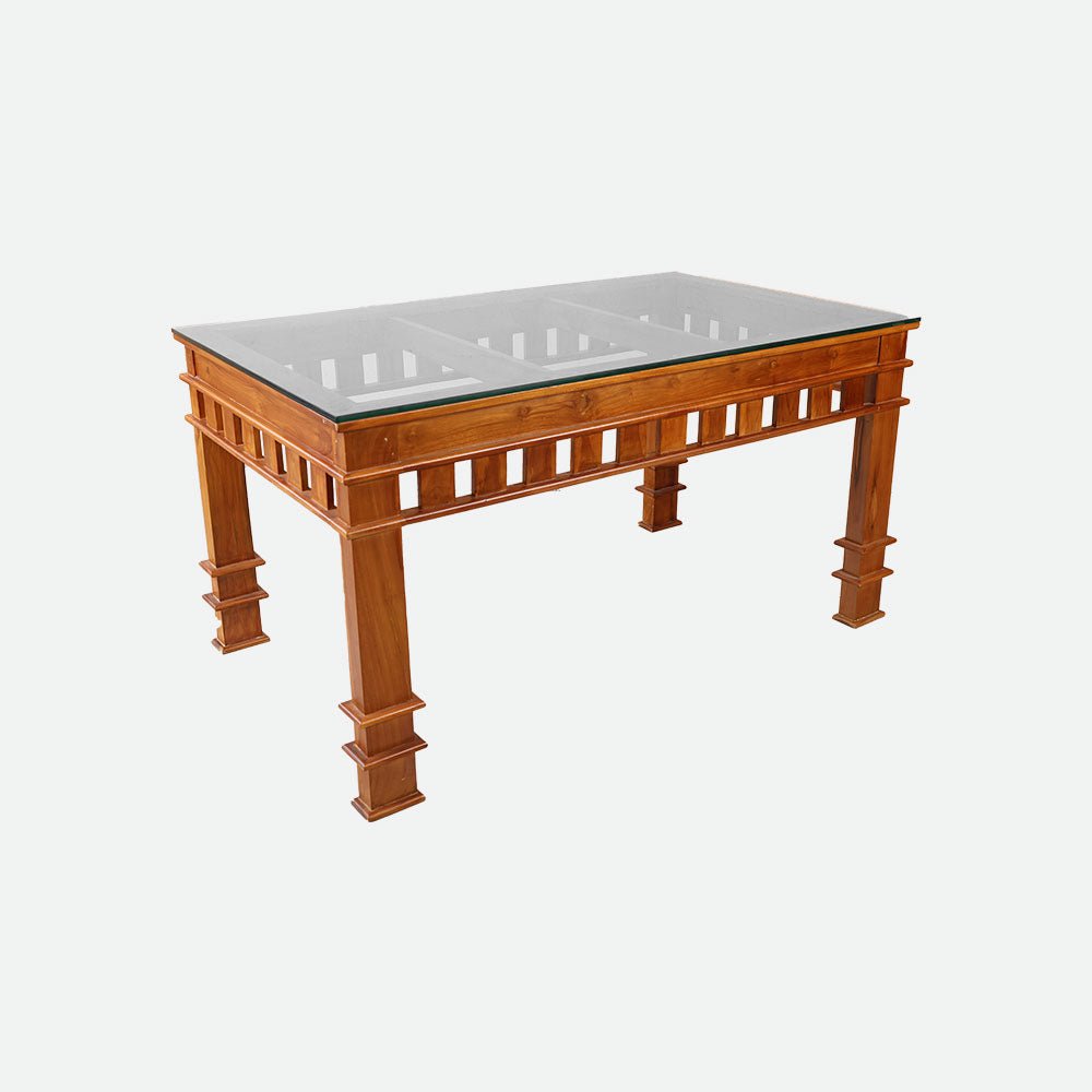 MAARK GLASS TOP 6 SEATER DINING SET D414 DC