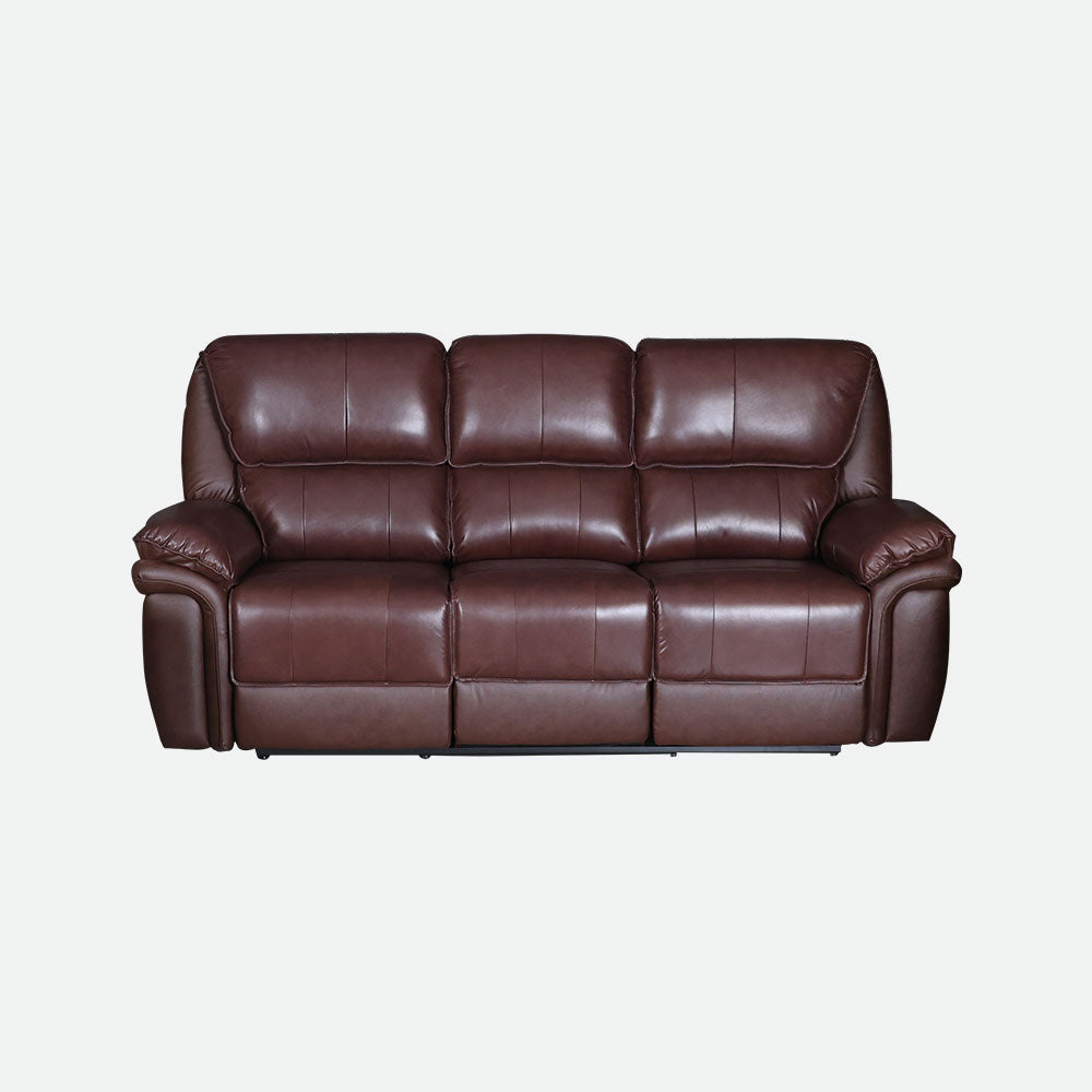 MAARK MOTORIZED RECLINER LEATHER SOFA SET (3R+1R+1R) 1233-1672 WINE COLOUR HT