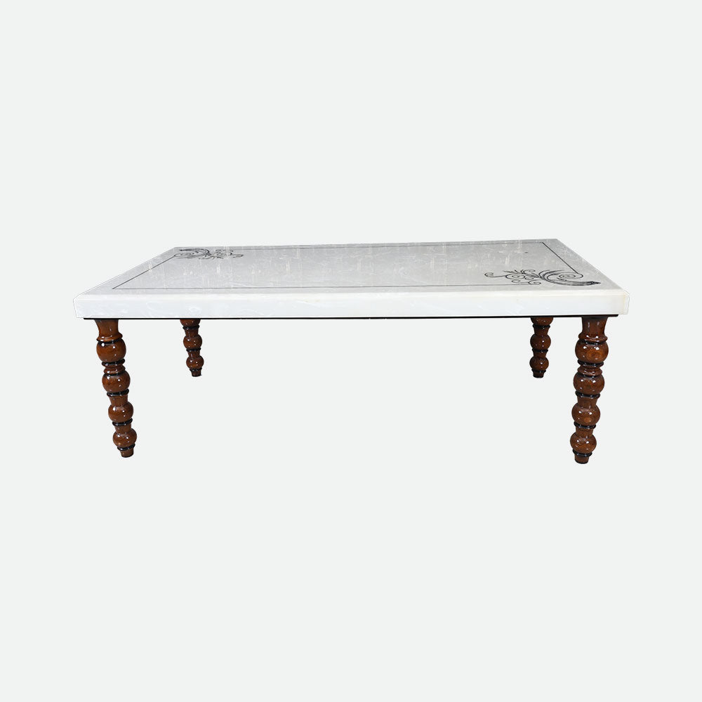 MAARK MARBLE TOP 8 SEATER DINING SET 7 BALL TD