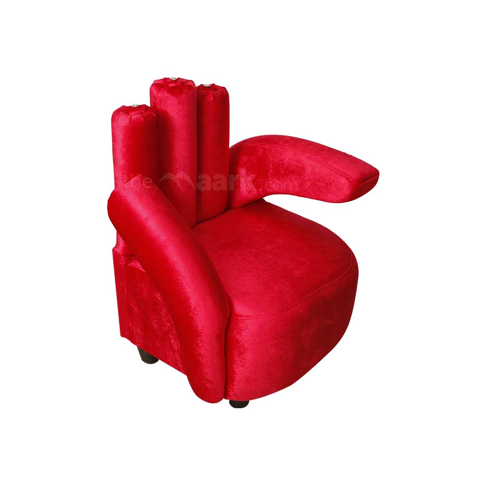 MAARK FABRIC SINGLE SEATER SOFA FINGER RED COLOUR
