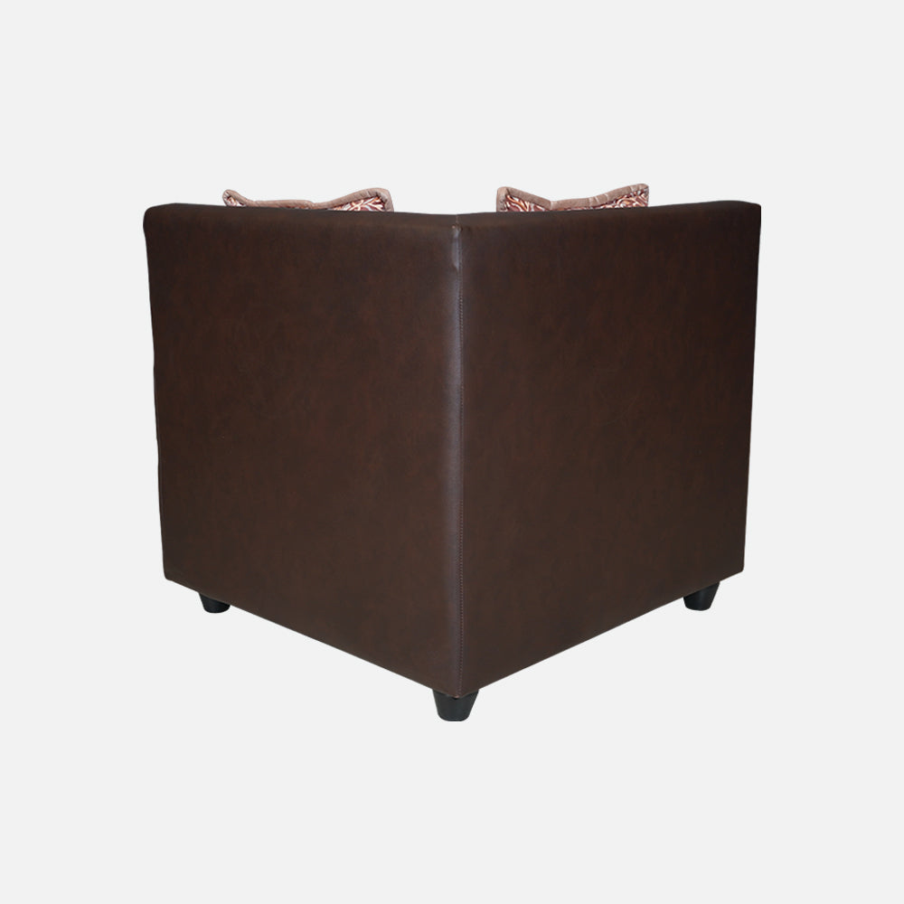 MAARK U SHAPE FABRIC CORNER SOFA 5 SEATER WITH DIWAN MAGAMERU BROWN COLOUR
