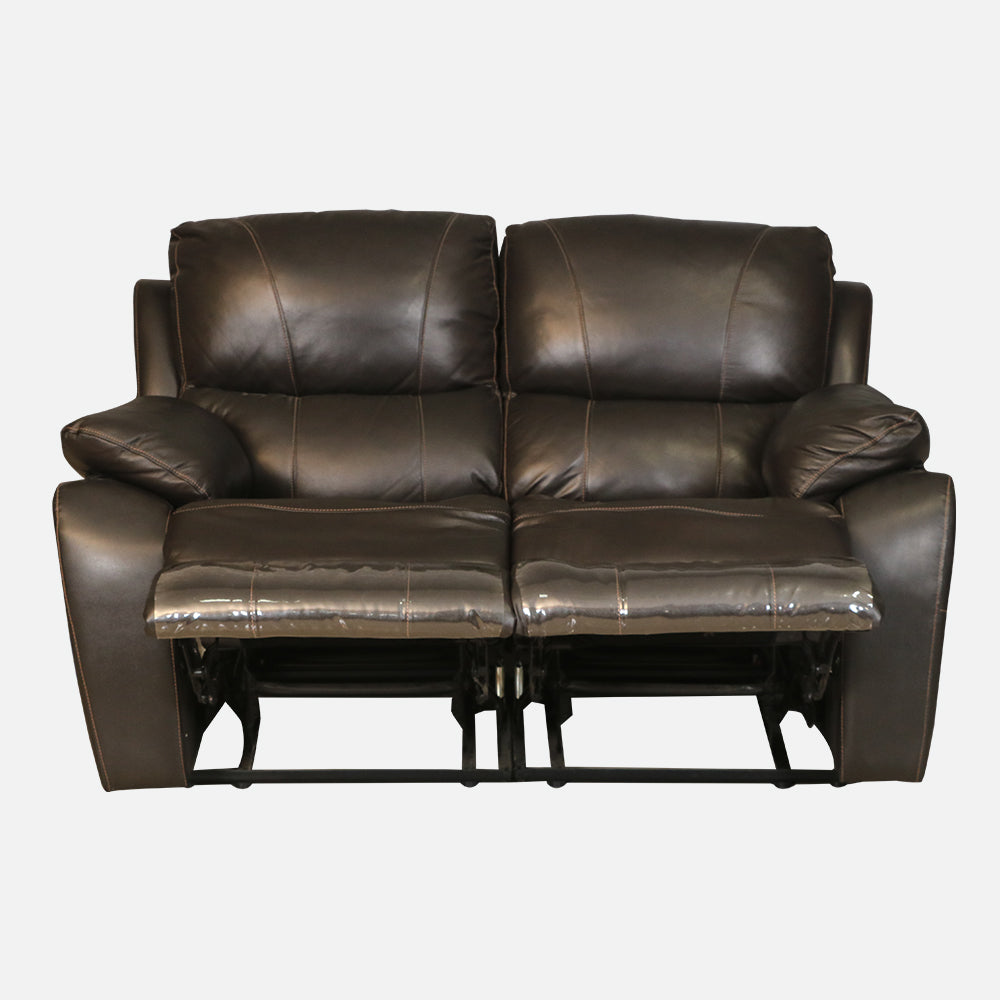 MAARK MANUAL RECLINER LEATHER SOFA TWO SEATER F8753-1015 WINE COLOUR HT