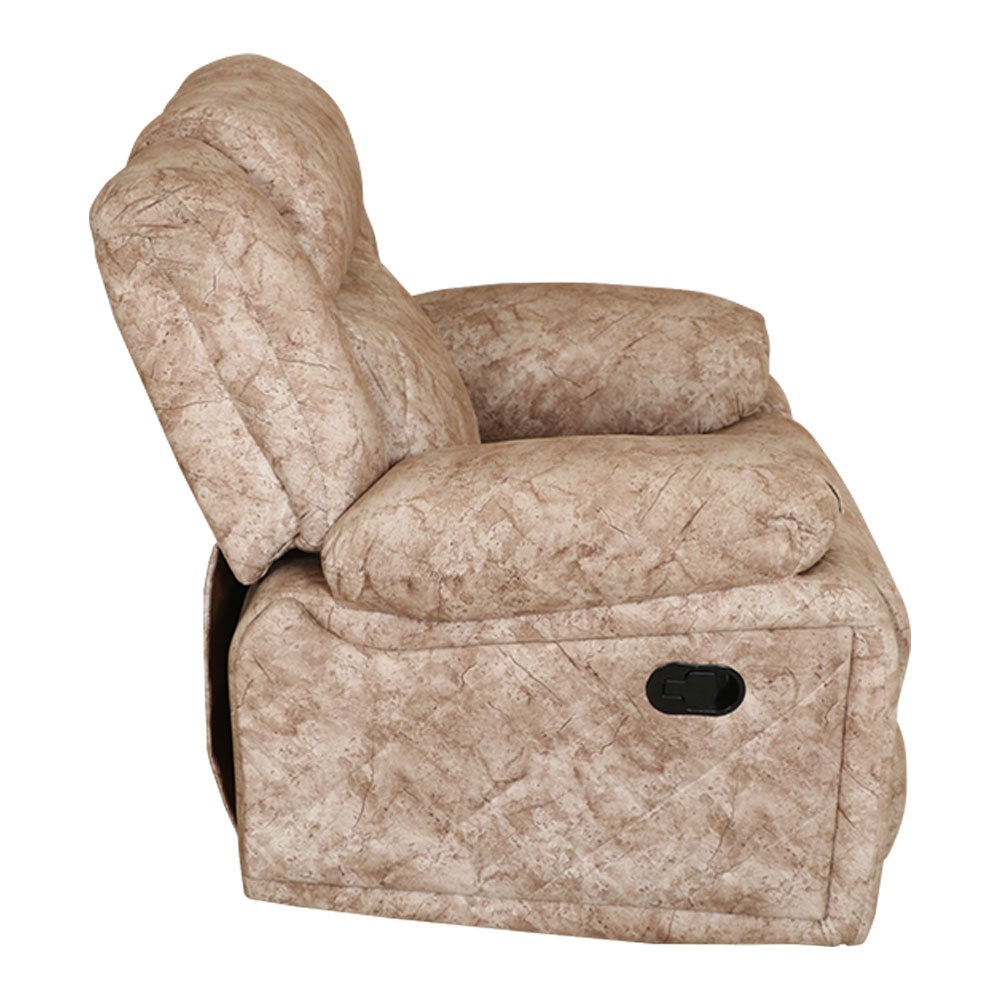 MAARK MANUAL RECLINER FABRIC SOFA SINGLE SEATER PISTHA WHITE COLOUR
