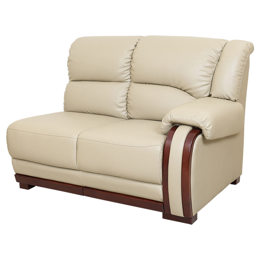 MAARK LEATHERETTE CORNER SOFA 5 SEATER DEMOS MOCHA COLOUR HT