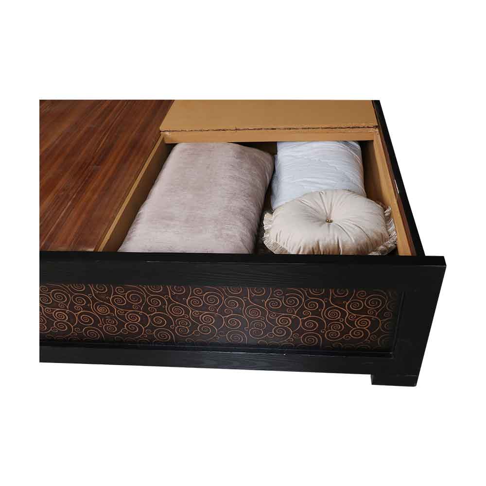 MAARK KING SIZE BED WITH CUSHION STORAGE (6*6.25) MASTRO WALNUT COLOUR
