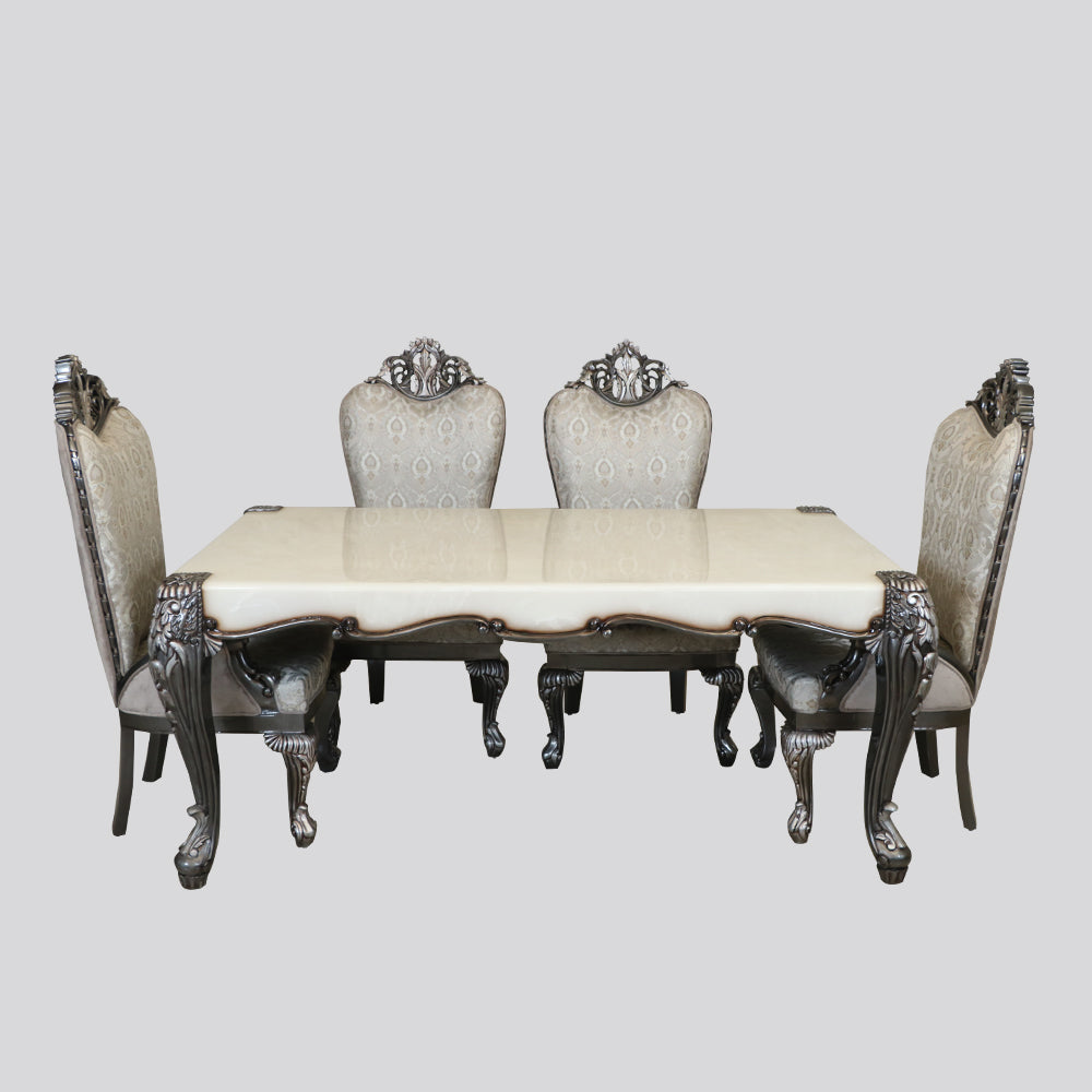 MAARK MARBLE TOP 6 SEATER DINING SET 6002 BF