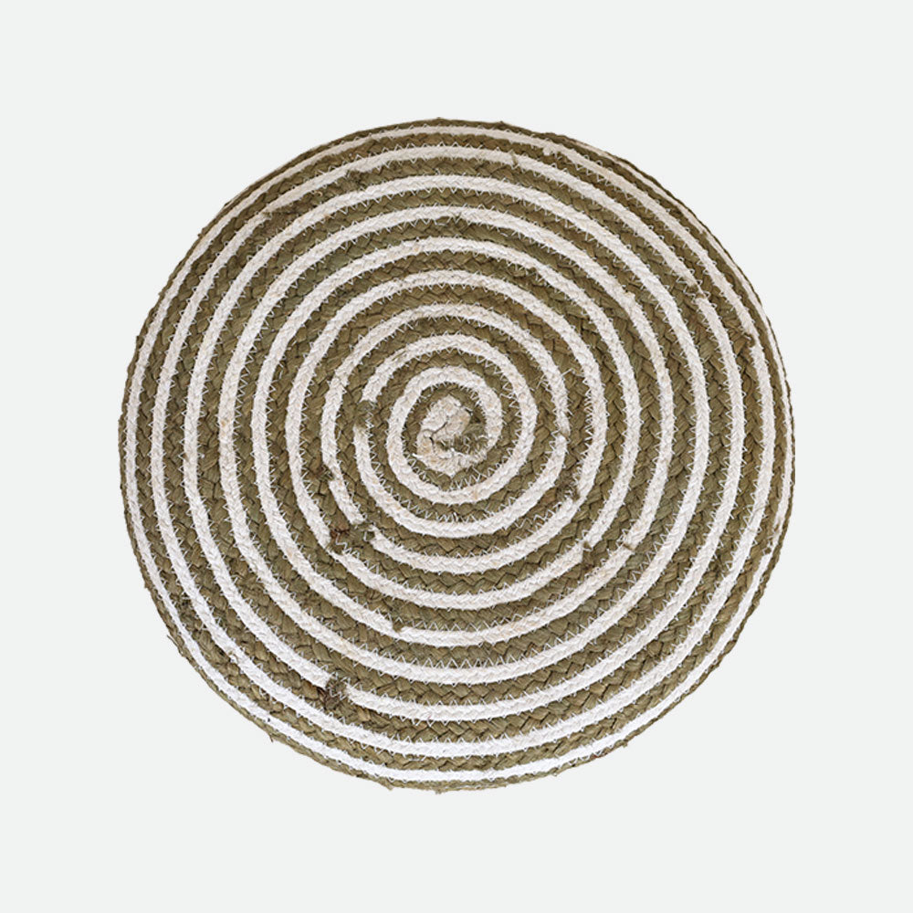 MAARK STOOL BRAIDED JUTE TWIN NATURAL & KHAKI AO