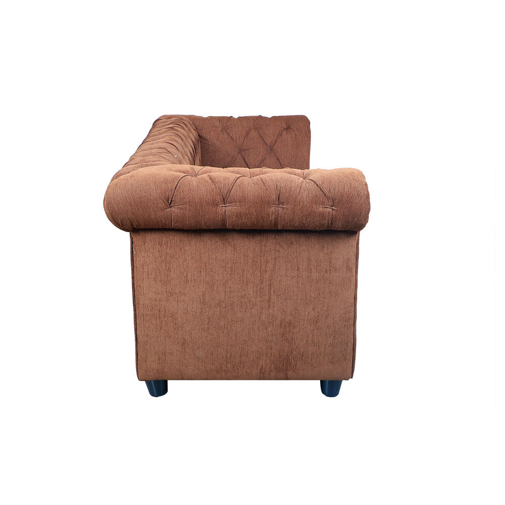 MAARK FABRIC THREE SEATER SOFA CHESTER BROWN COLOUR
