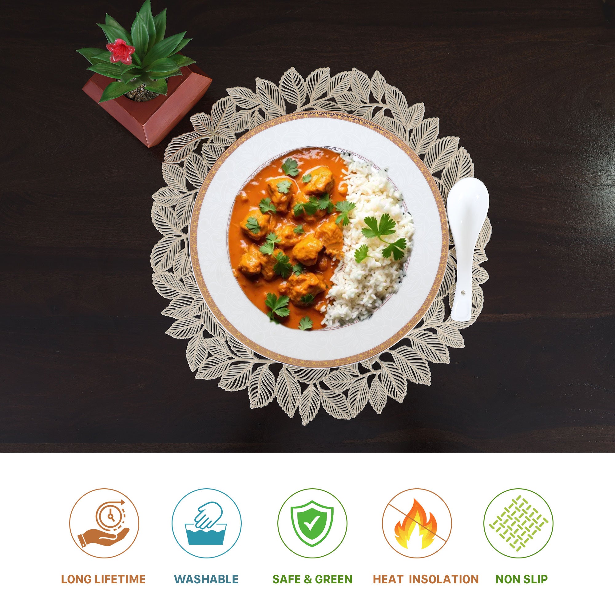 MAARK LEATHER PLACE MAT ROUND @18% CC