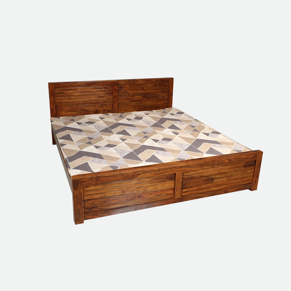 MAARK SHEESHAM WOOD KING SIZE BED (6*6.5) 3024 NATURAL FINISH SV