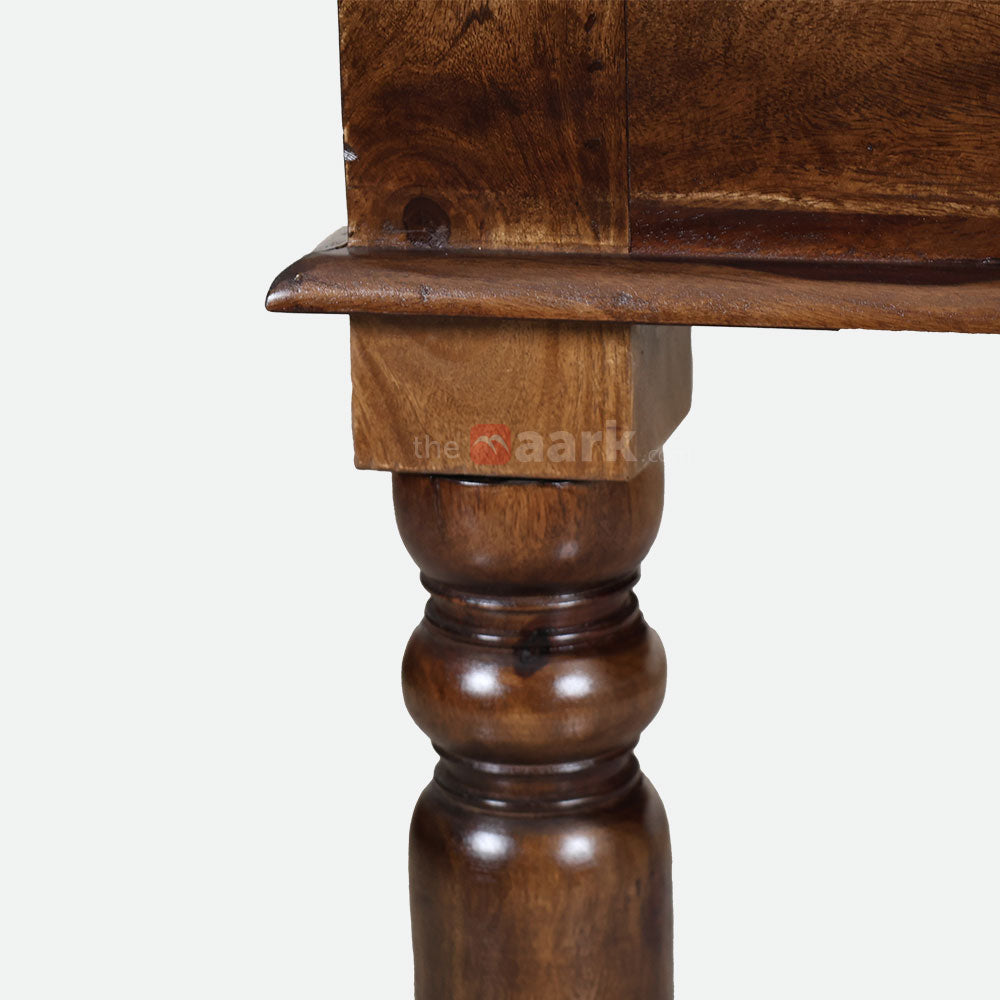 MAARK SHEESHAM WOOD 6 SEATER DINING SET (5.25*3) 1198 STONE FINISH SV