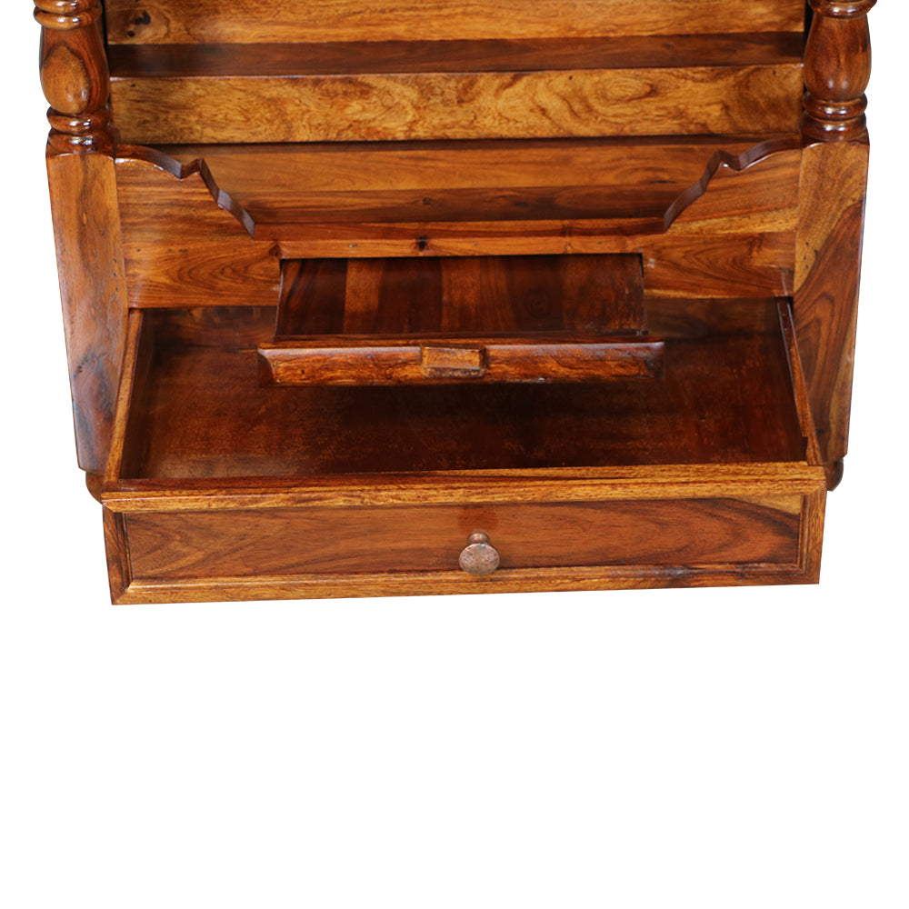 MAARK SHEESHAM WOOD POOJA RACK 1013 NATURAL FINISH SV