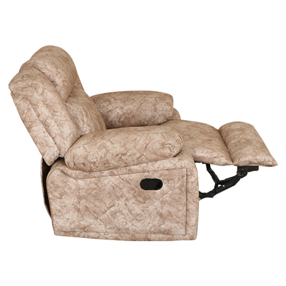 MAARK MANUAL RECLINER FABRIC SOFA SINGLE SEATER PISTHA WHITE COLOUR