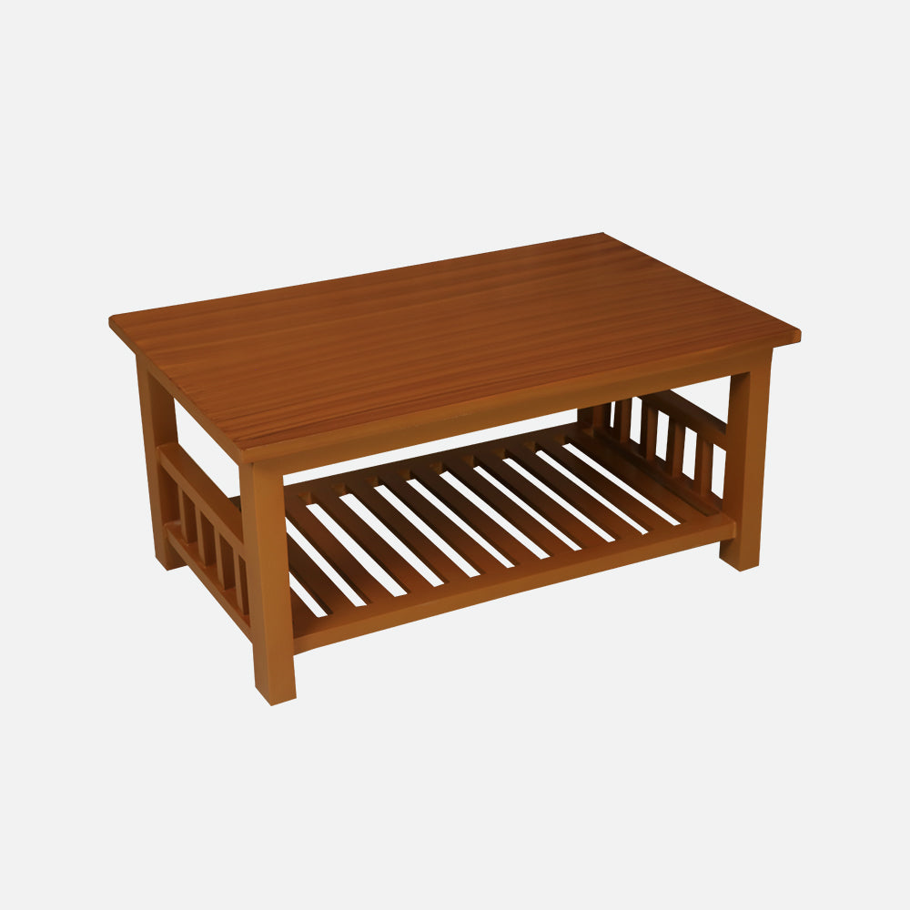 MAARK WOODEN FINISH M-REEPER COFFEE TABLE TEAK COLOUR