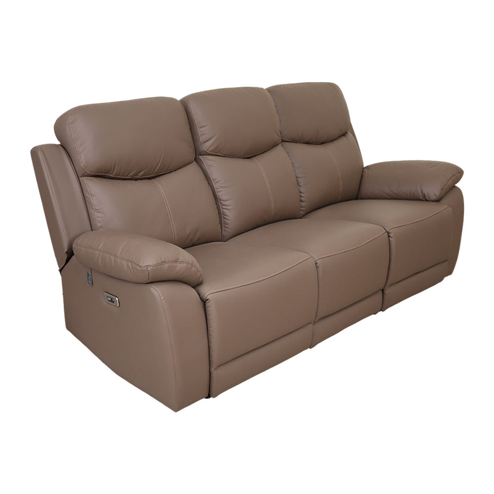 MAARK MOTORIZED RECLINER LEATHER SOFA SET (3R+2R+1R) 1406-CAMEL HT