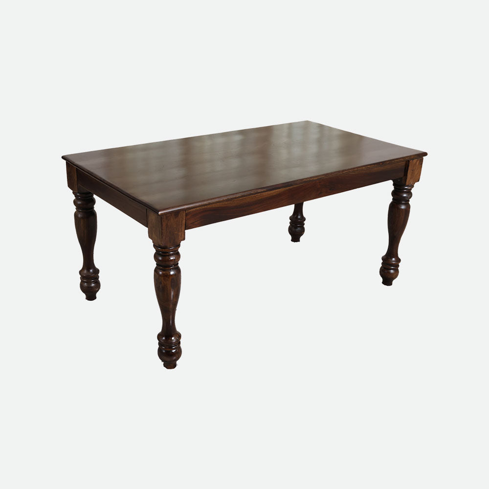 MAARK SHEESHAM WOOD 6 SEATER DINING SET (5.25*3) 1158 STONE FINISH SV