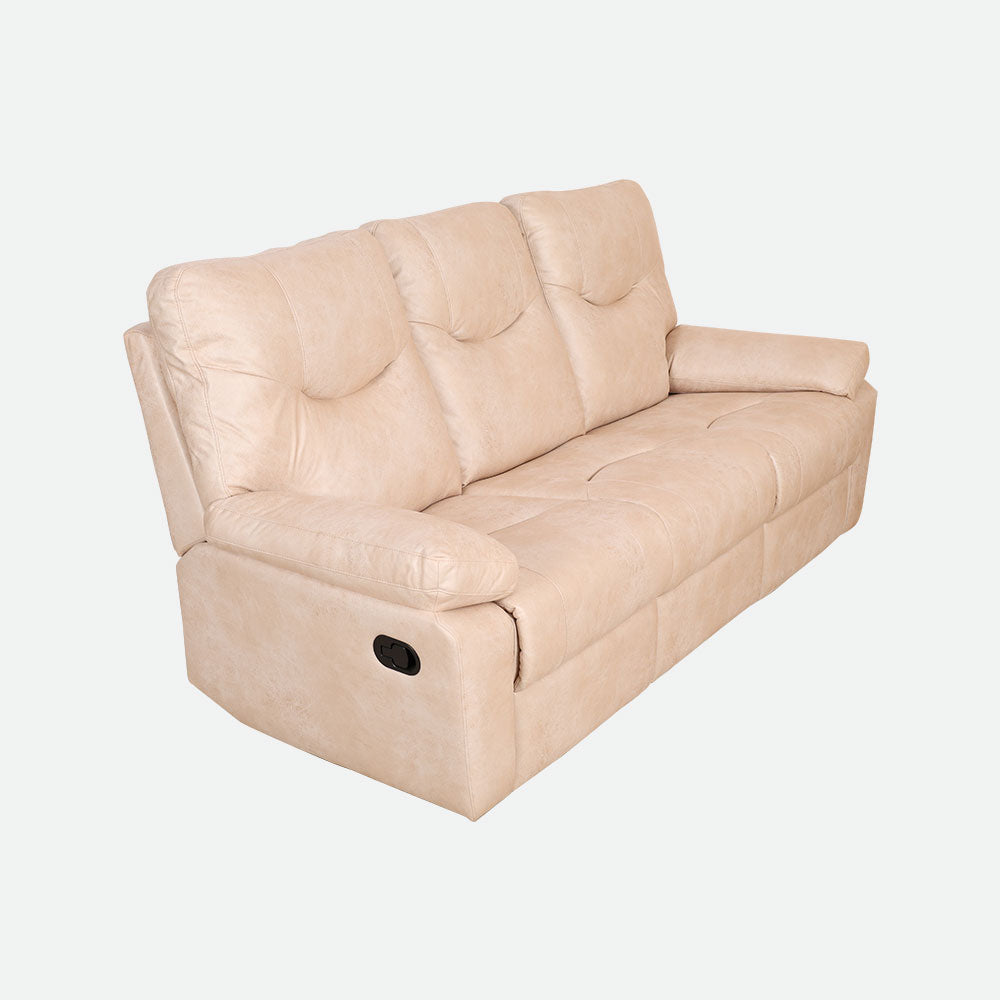 MAARK MANUAL RECLINER FABRIC SOFA SET (3R+1R+1R) S0123 WHITE COLOUR HT