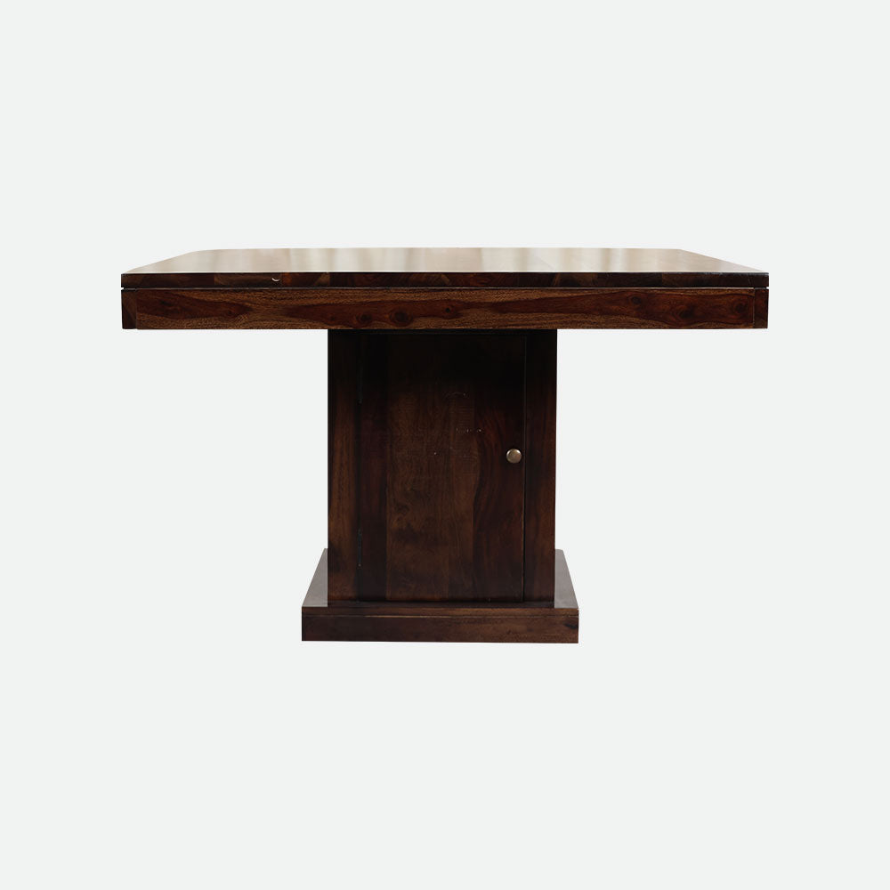 MAARK SHEESHAM WOOD 4 SEATER DINING SET (3.75*3.75) 1170 STONE FINISH SV