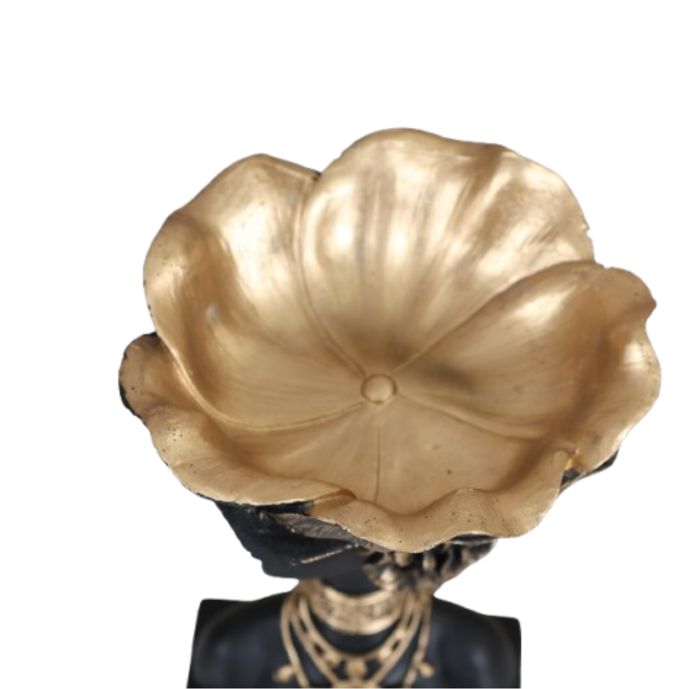 MAARK STATUE BOWL AFRICAN LADY SET OF 2 EH