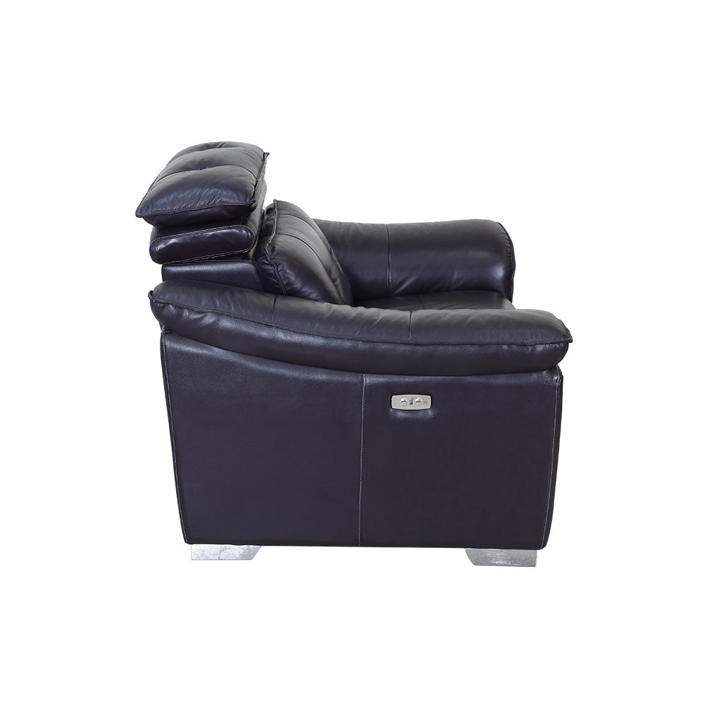 MAARK MOTORIZED RECLIENR LEATHER SOFA SINGLE SEATER FJ356 WINE COLOUR HT