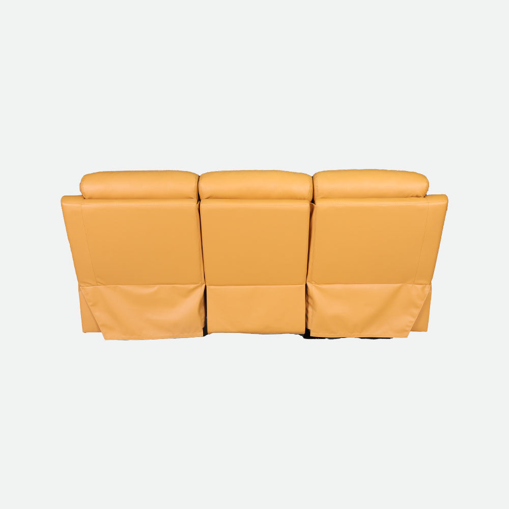 MAARK MANUAL RECLINER LEATHER SOFA 1266-9669 TAN COLOUR HT