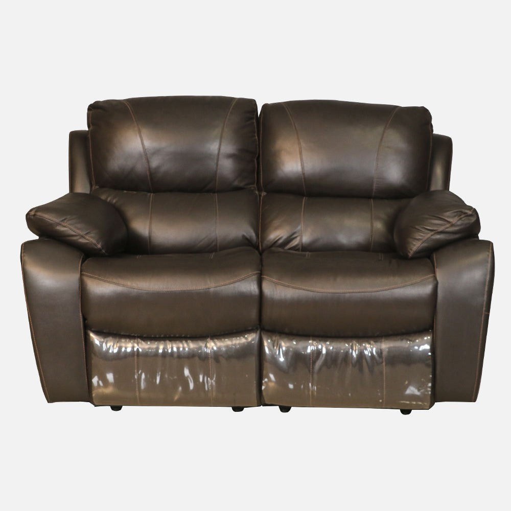 MAARK MANUAL RECLINER LEATHER SOFA TWO SEATER F8753-1015 WINE COLOUR HT