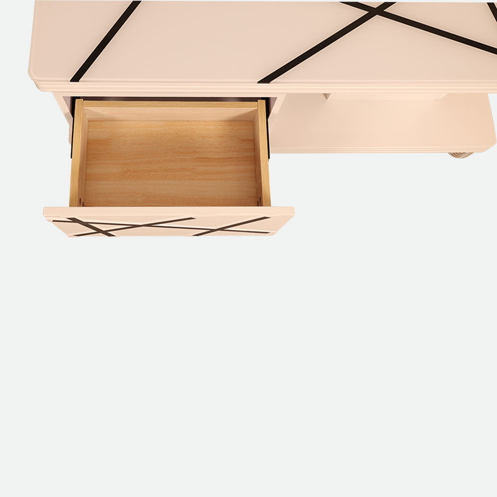 MAARK GLASS TOP COFFEE TABLE CTG-2321-WHITE COLOUR HT