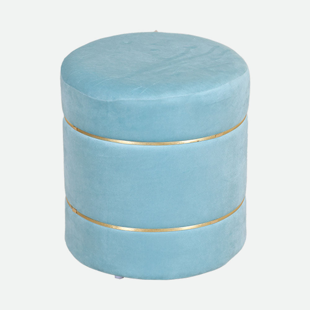 MAARK VELVET STRIPE POUF PURPLE 16*16*18" AO