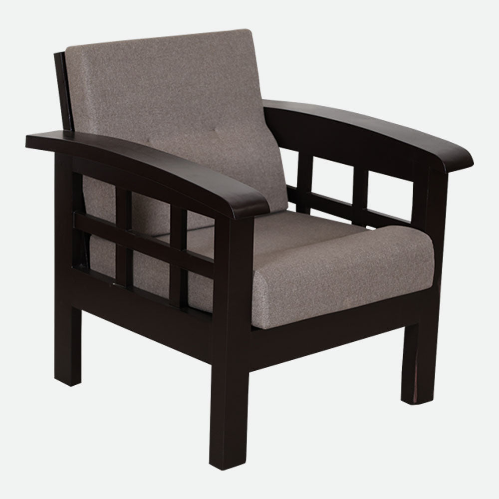 MAARK WOODEN SOFA SET (3+1+1) RUDRA WALNUT COLOUR