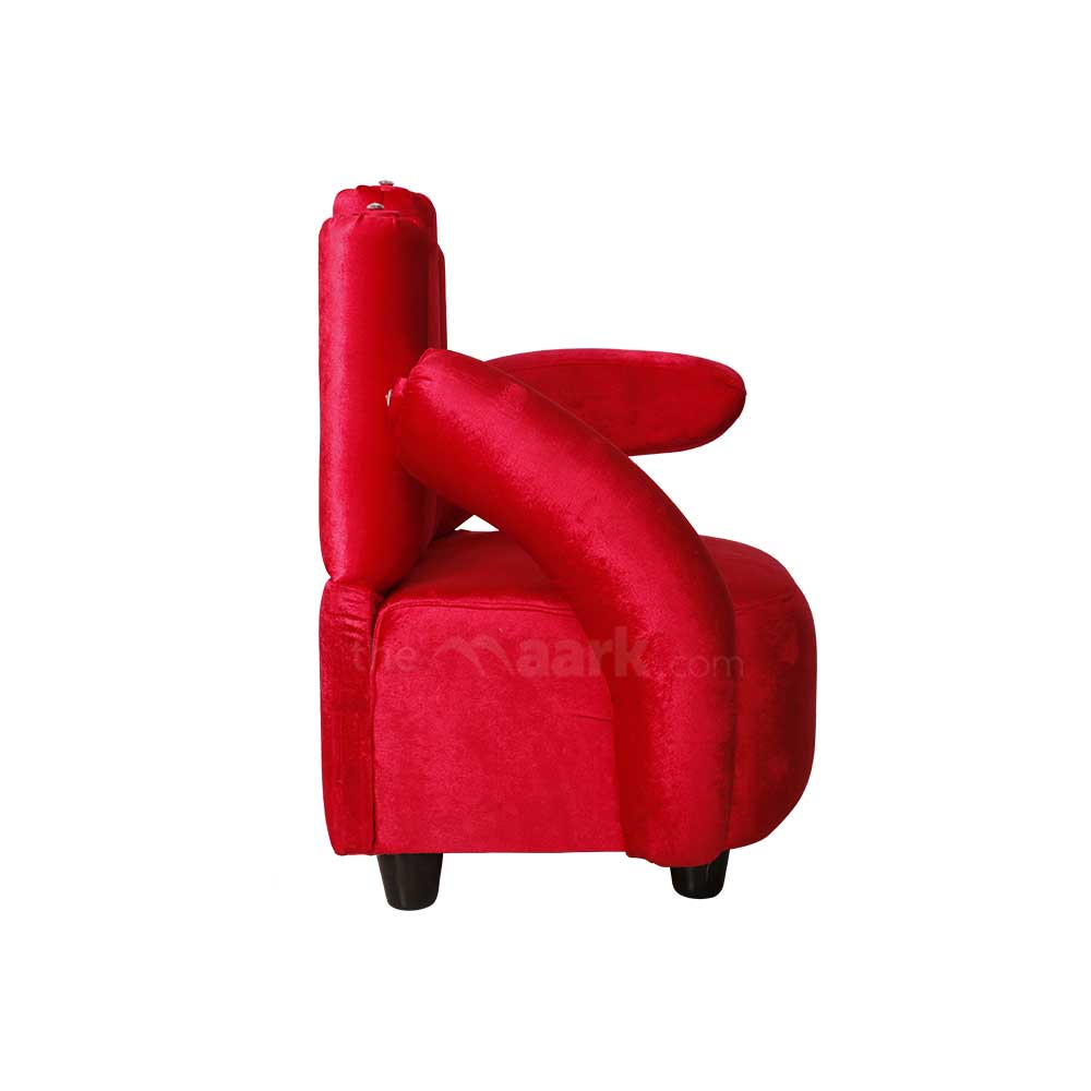 MAARK FABRIC SINGLE SEATER SOFA FINGER RED COLOUR