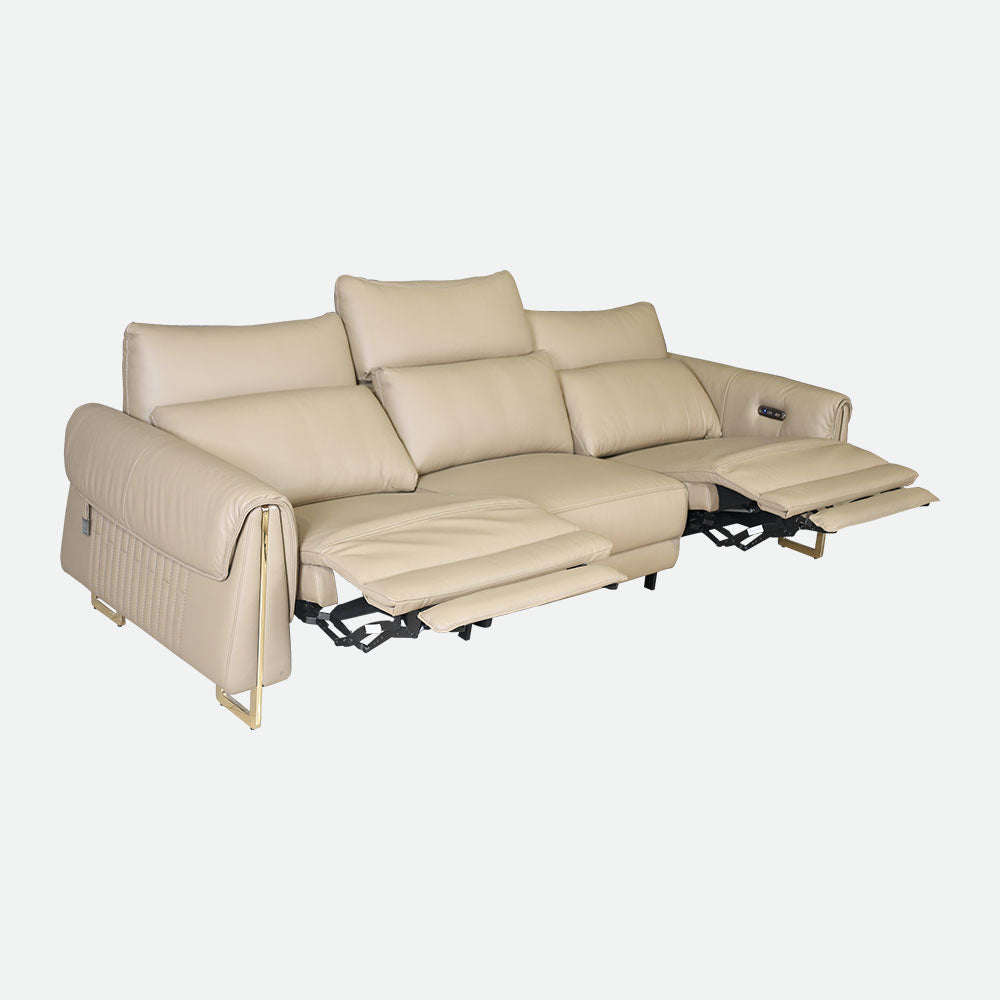 MAARK MOTORIZED RECLINER LEATHER SOFA SET (3R+2R) 2263 CAPPUCINO COLOUR HT
