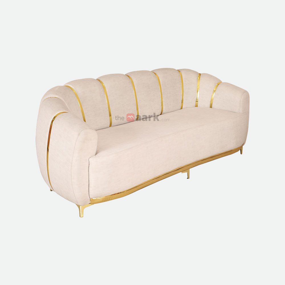 MAARK FABRIC SOFA SET (3+3+1+1+PUFFY) SUN FLOWER