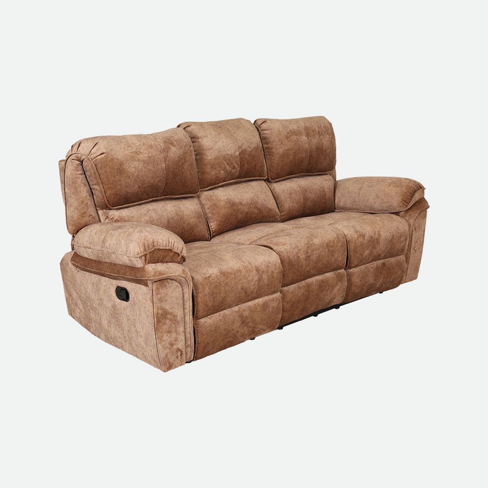 MAARK MANUAL RECLINER LEATHER SOFA SET (3+2+CONSOLE) MILKY WAY