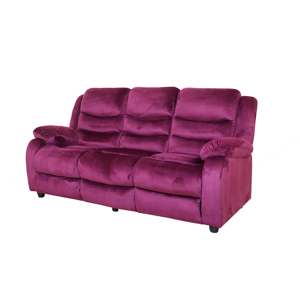 MAARK FABRIC THREE SEATER SOFA MAGILCHI RED COLOUR