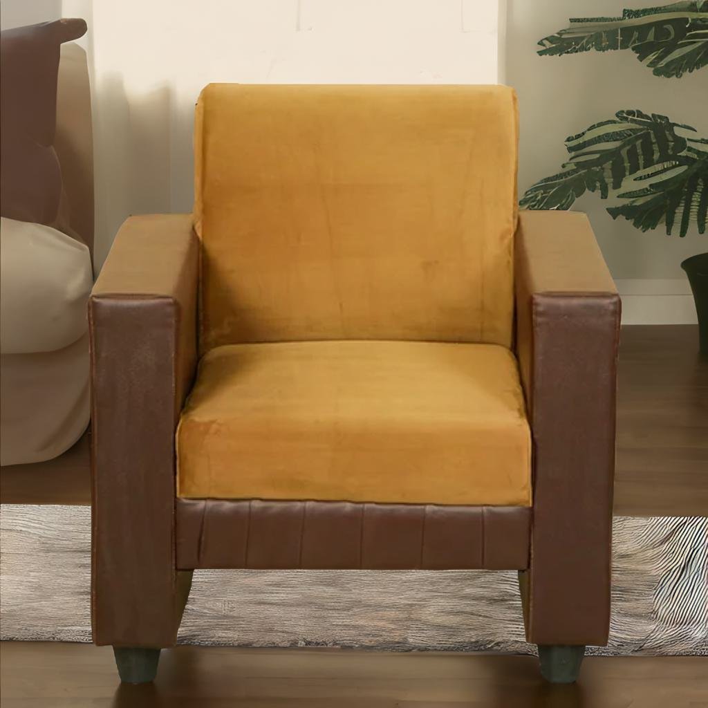 MAARK FABRIC SINGLE SEATER SOFA JEYAM BROWN COLOUR