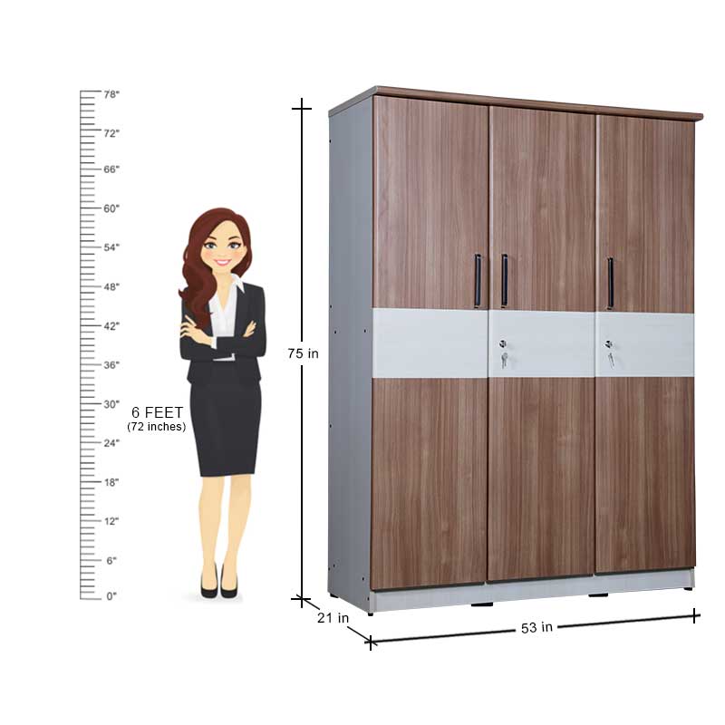 MAARK 3 DOOR WARDROBE PF PREMIUM