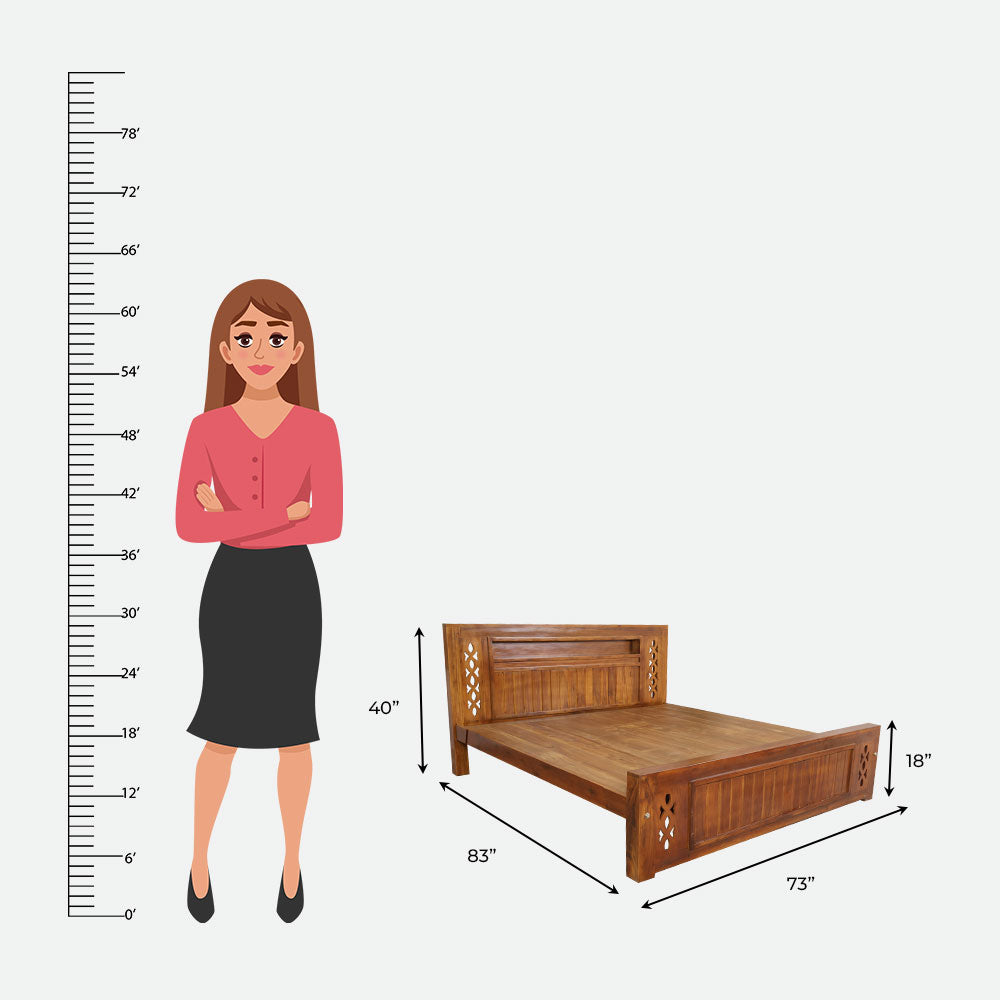 MAARK KING SIZE BED (6*6.25) AK-14 WCF