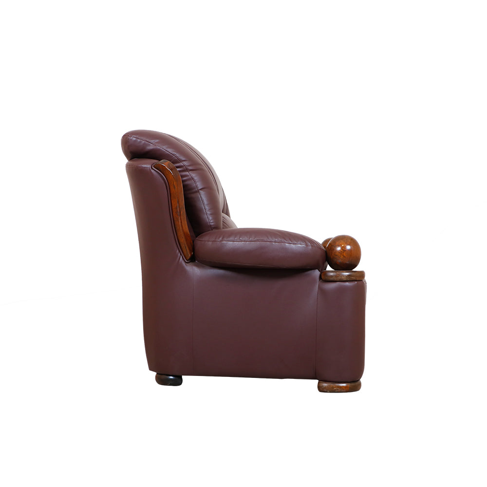 MAARK LEATHERETTE SOFA SET (3+1+1) DION MAROON COLOUR HT