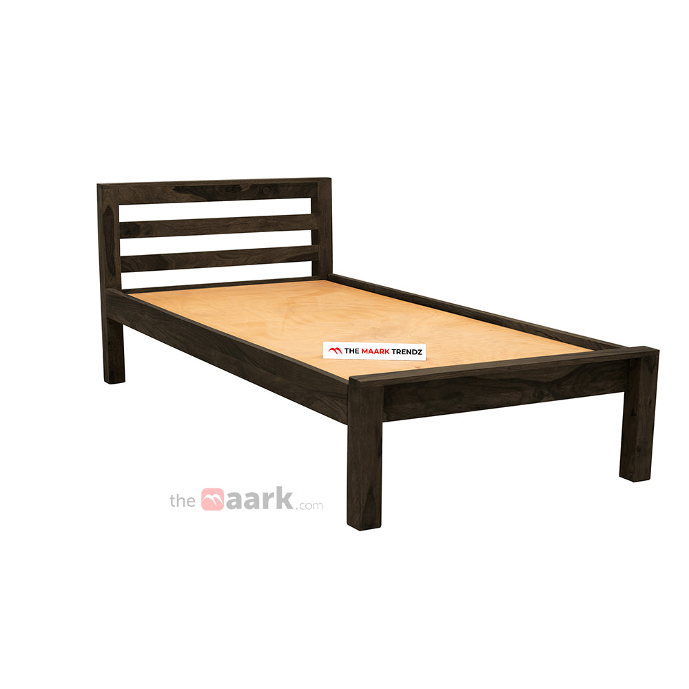 MAARK SHEESHAM WOOD SINGLE BED (3*6) 3133 STONE FINISH SV