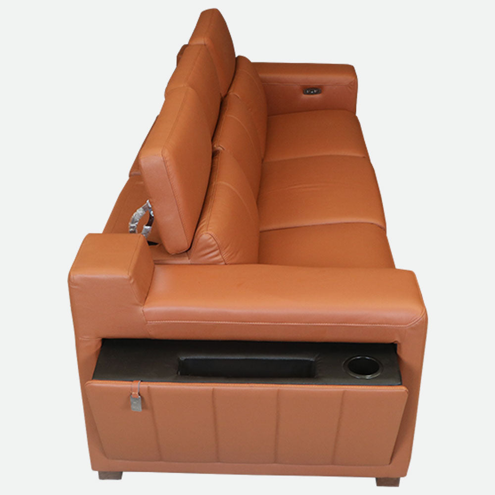 MAARK MOTORIZED RECLINER LEATHER SOFA SET (3R+2R+1R) 8356 TAN COLOUR HT