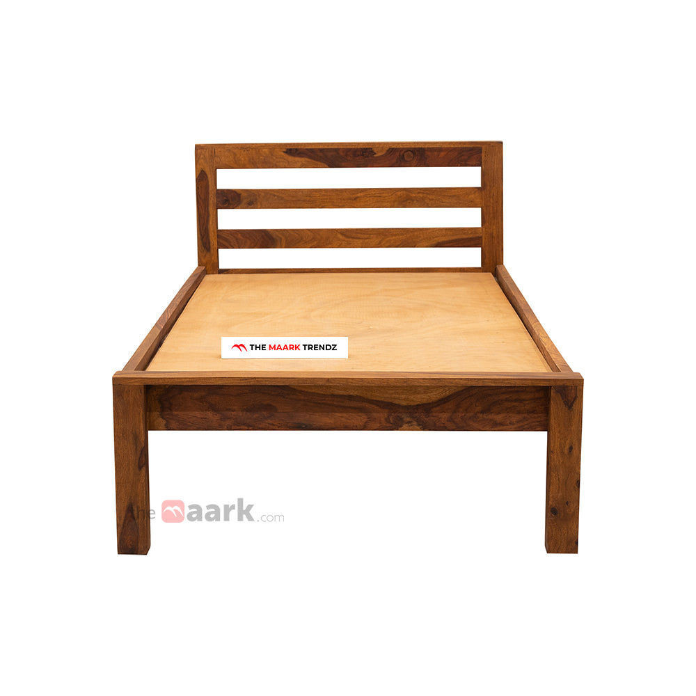 MAARK SHEESHAM WOOD SINGLE BED (3*6) 3133 NATURAL FINISH SV
