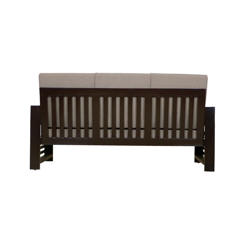 MAARK WOODEN SOFA SET (3+1+1) ALPHA WALNUT COLOUR