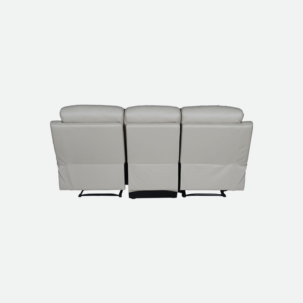 MAARK MANUAL RECLINER LEATHER SOFA SET (3R+1R+1R) 1157 CREAM COLOUR HT