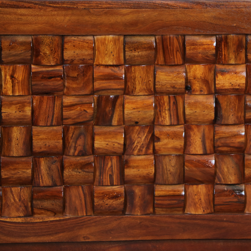 MAARK SHEESHAM WOOD KING SIZE BED (6*6.5) 3050 NATURAL FINISH SV