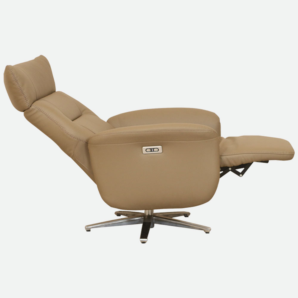 MAARK MOTORIZED RECLINER LEATHER SOFA SINGLE SEATER 76-6194-18 CAPACINO COLOUR HT