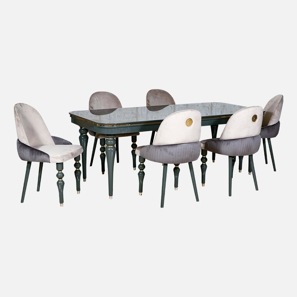 MAARK MARBLE TOP 6 SEATER DINING SET CAPELLA HT