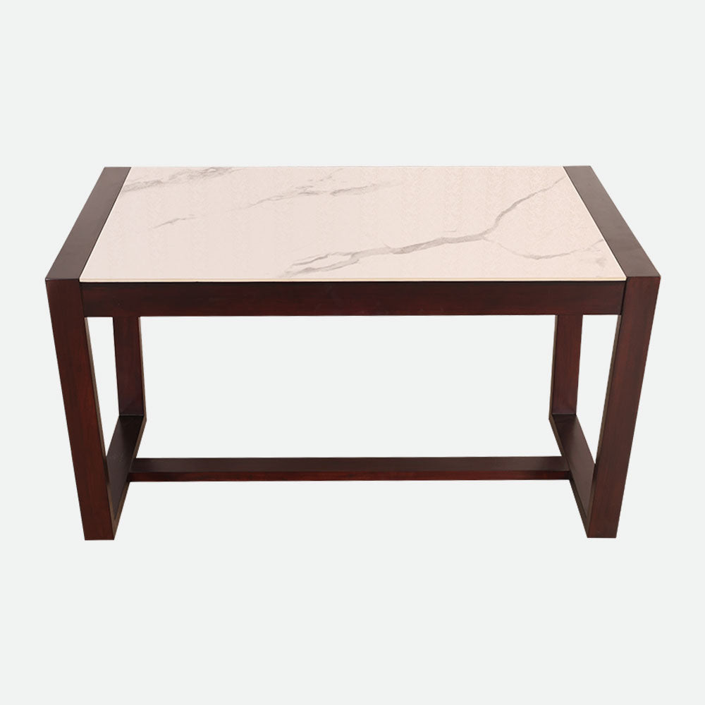 MAARK MARBLE TOP 4 SEATER DINING SET 4.75*3 (1+2+BENCH) WILLOW TT