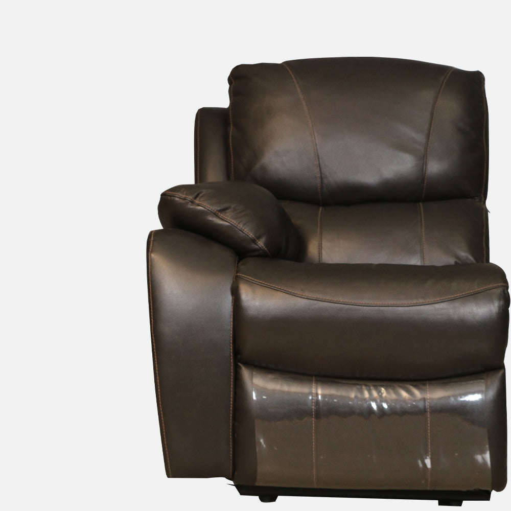 MAARK MANUAL RECLINER LEATHER SOFA TWO SEATER F8753-1015 WINE COLOUR HT
